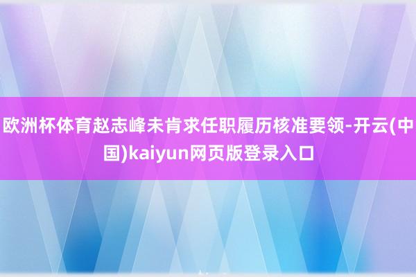 欧洲杯体育赵志峰未肯求任职履历核准要领-开云(中国)kaiyun网页版登录入口