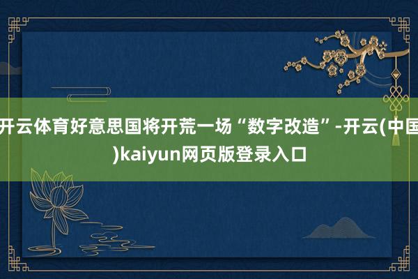 开云体育好意思国将开荒一场“数字改造”-开云(中国)kaiyun网页版登录入口