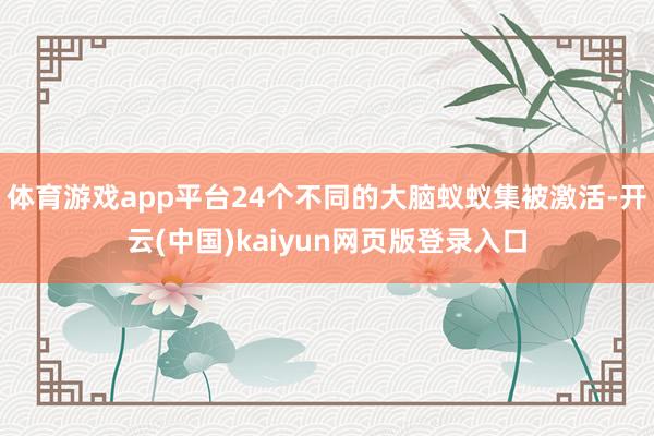 体育游戏app平台24个不同的大脑蚁蚁集被激活-开云(中国)kaiyun网页版登录入口