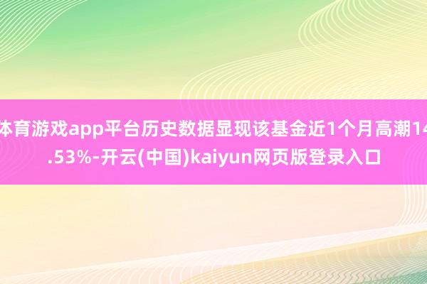 体育游戏app平台历史数据显现该基金近1个月高潮14.53%-开云(中国)kaiyun网页版登录入口
