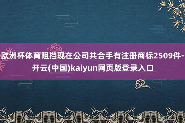 欧洲杯体育阻挡现在公司共合手有注册商标2509件-开云(中国)kaiyun网页版登录入口